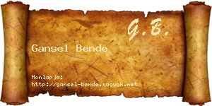 Gansel Bende névjegykártya